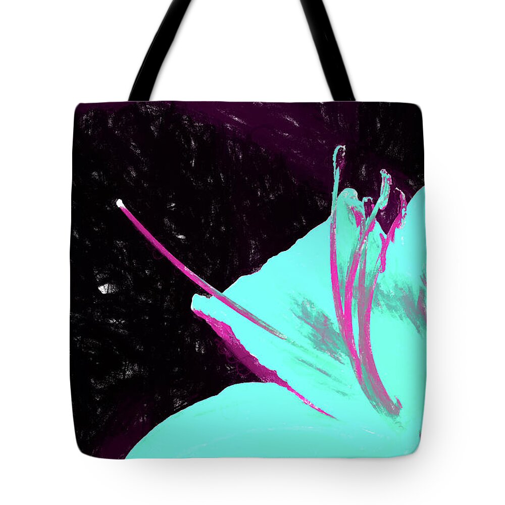 Day Lily Tote Bag featuring the digital art Day Lily Dual Tone by Jason Fink