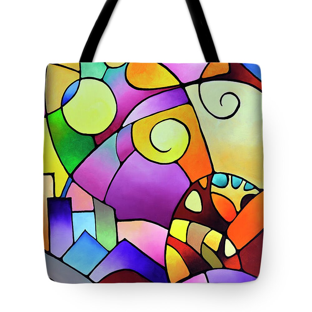Daydream Tote Bag featuring the painting Daydream Canvas Two by Sally Trace