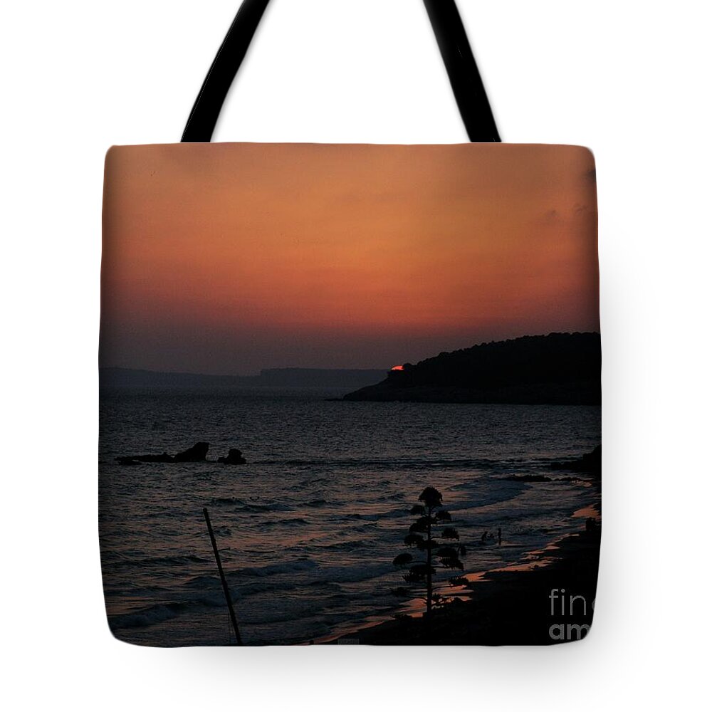 Beach Tote Bag featuring the digital art Days' End Sunset Santo Tomas by Dee Flouton