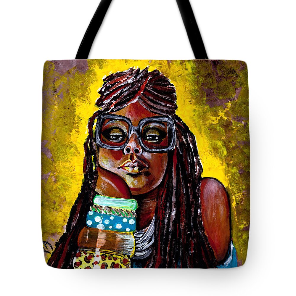 Braids Tote Bag featuring the painting Daze like this by Artist RiA