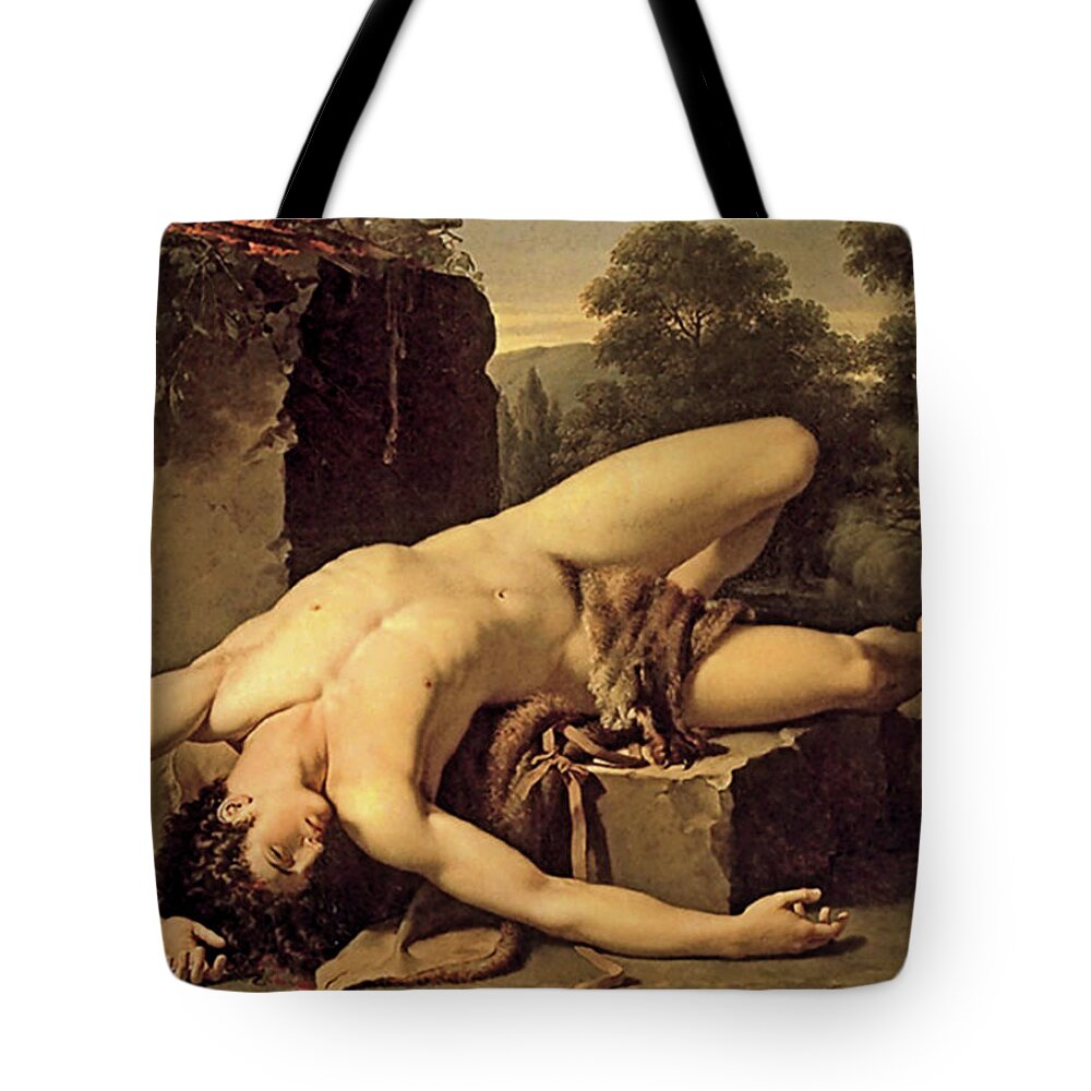 Montpellier Tote Bag featuring the painting Death of Abel by Francois Xavier Fabre