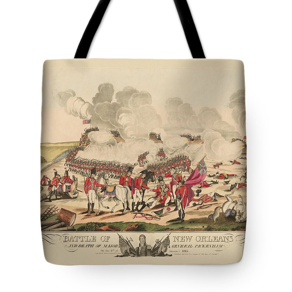 War Of 1812 Tote Bag featuring the painting Death of Major General Packenham by William Edward West