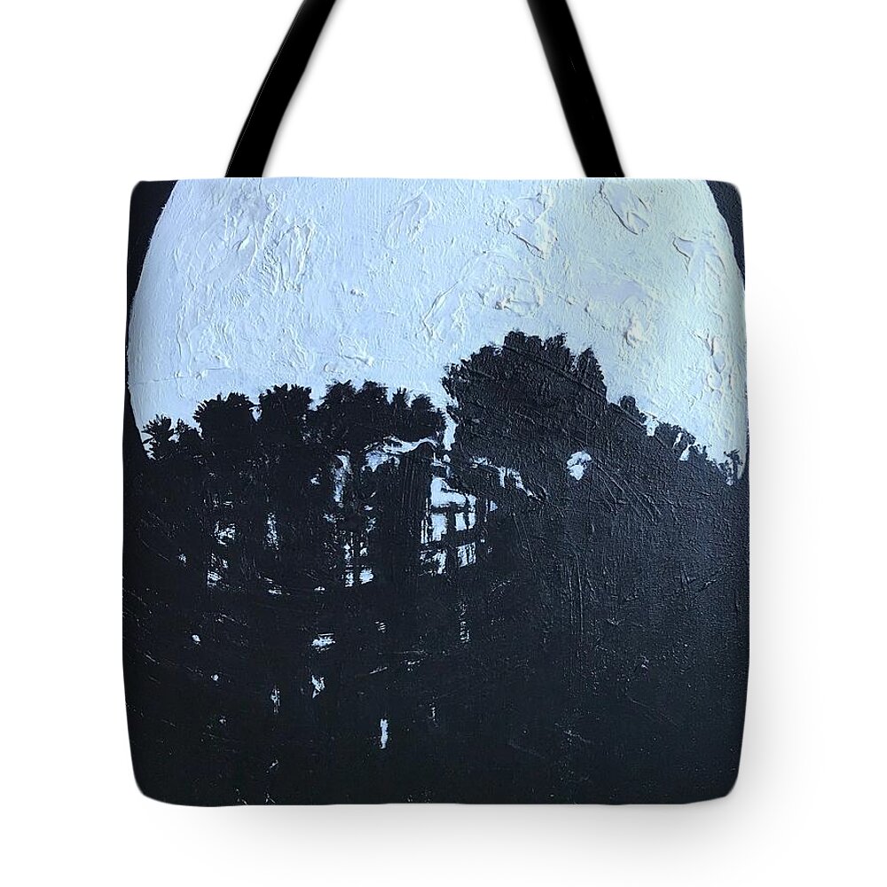 Moon Tote Bag featuring the painting December 21st by Medge Jaspan