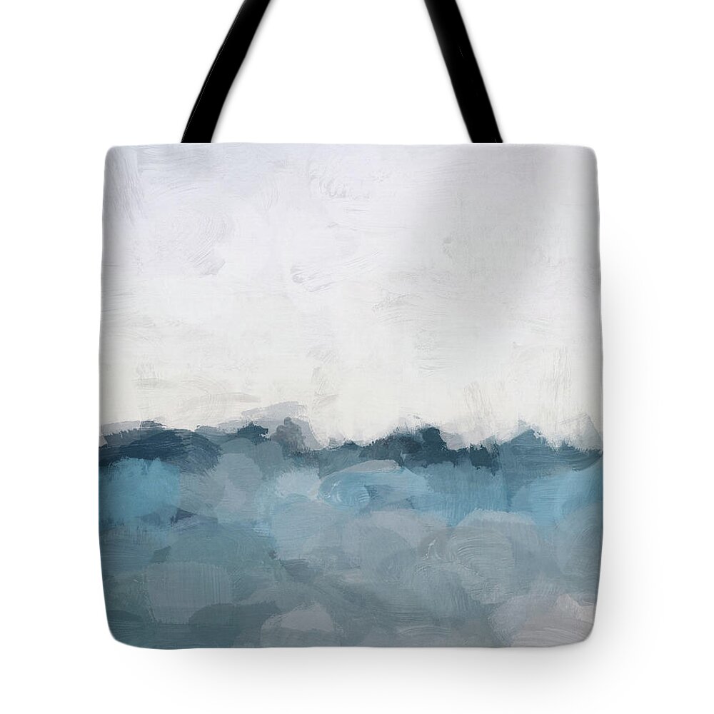Light Blue Tote Bag featuring the painting Deep Ocean Horizon by Rachel Elise