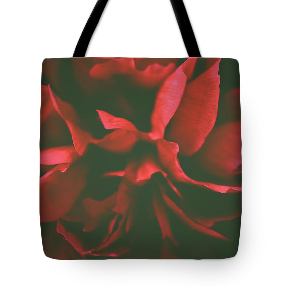 Red Tote Bag featuring the photograph Deep Red by Michelle Wermuth