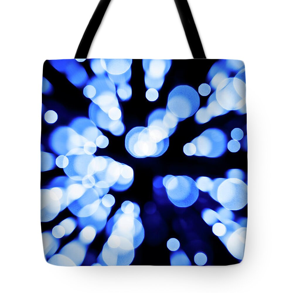 Holiday Tote Bag featuring the photograph Defocused Lights 2009 by Azemdega