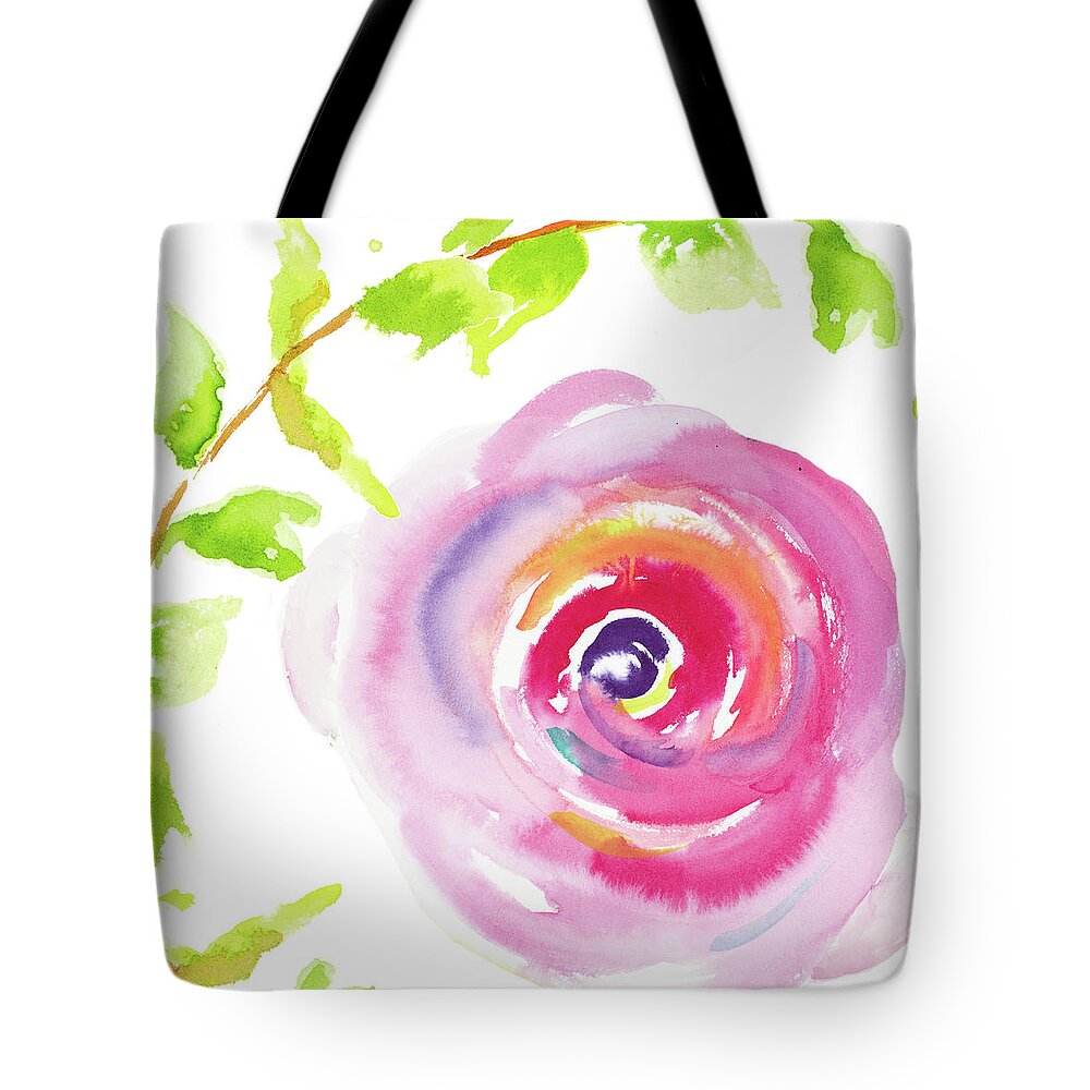 Delicate Tote Bag featuring the painting Delicate Rose I by Patricia Pinto