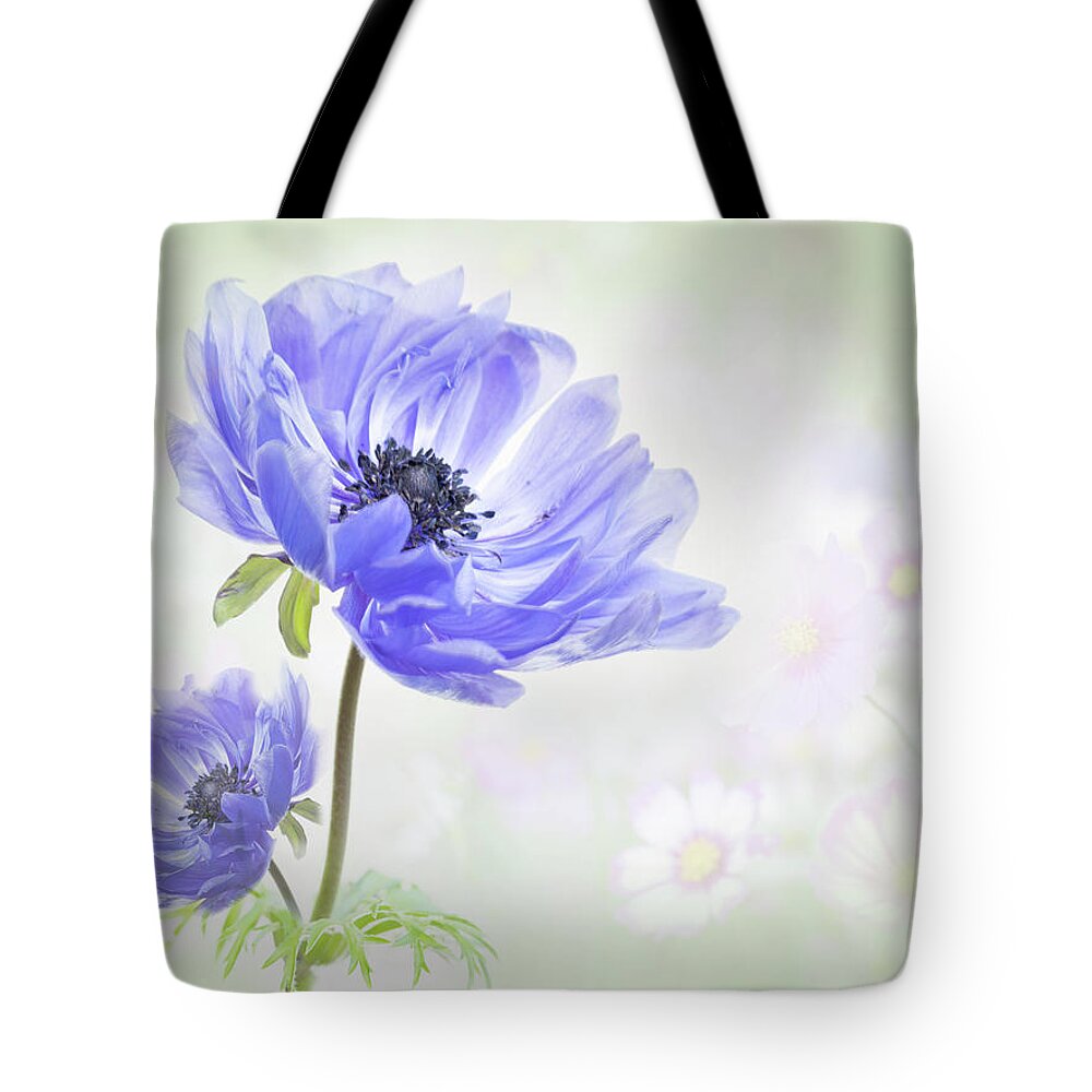 Anemone Tote Bag featuring the photograph Delight for the eyes. by Usha Peddamatham