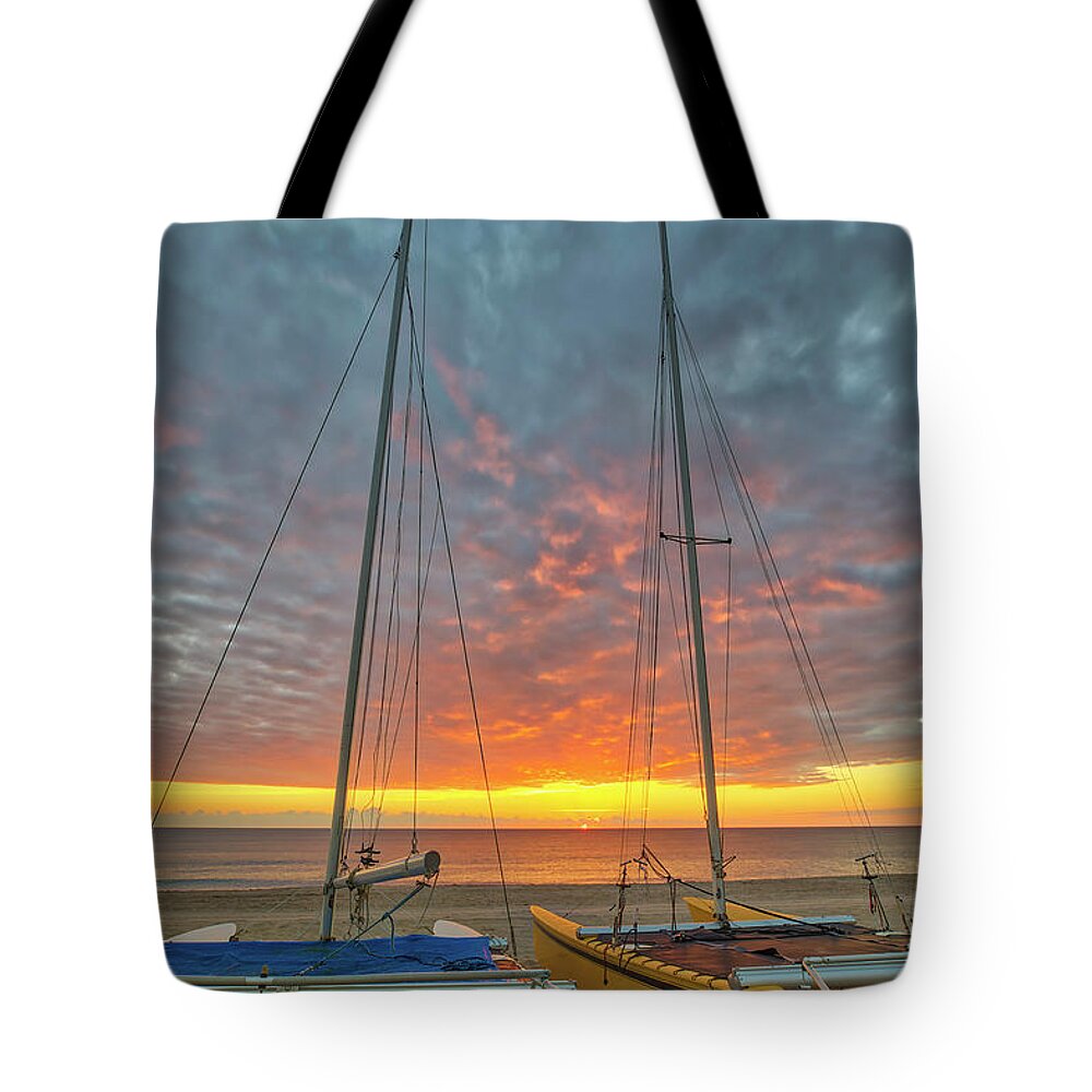 Delray Beach Tote Bag featuring the photograph Delray Beach Catamaran by Juergen Roth