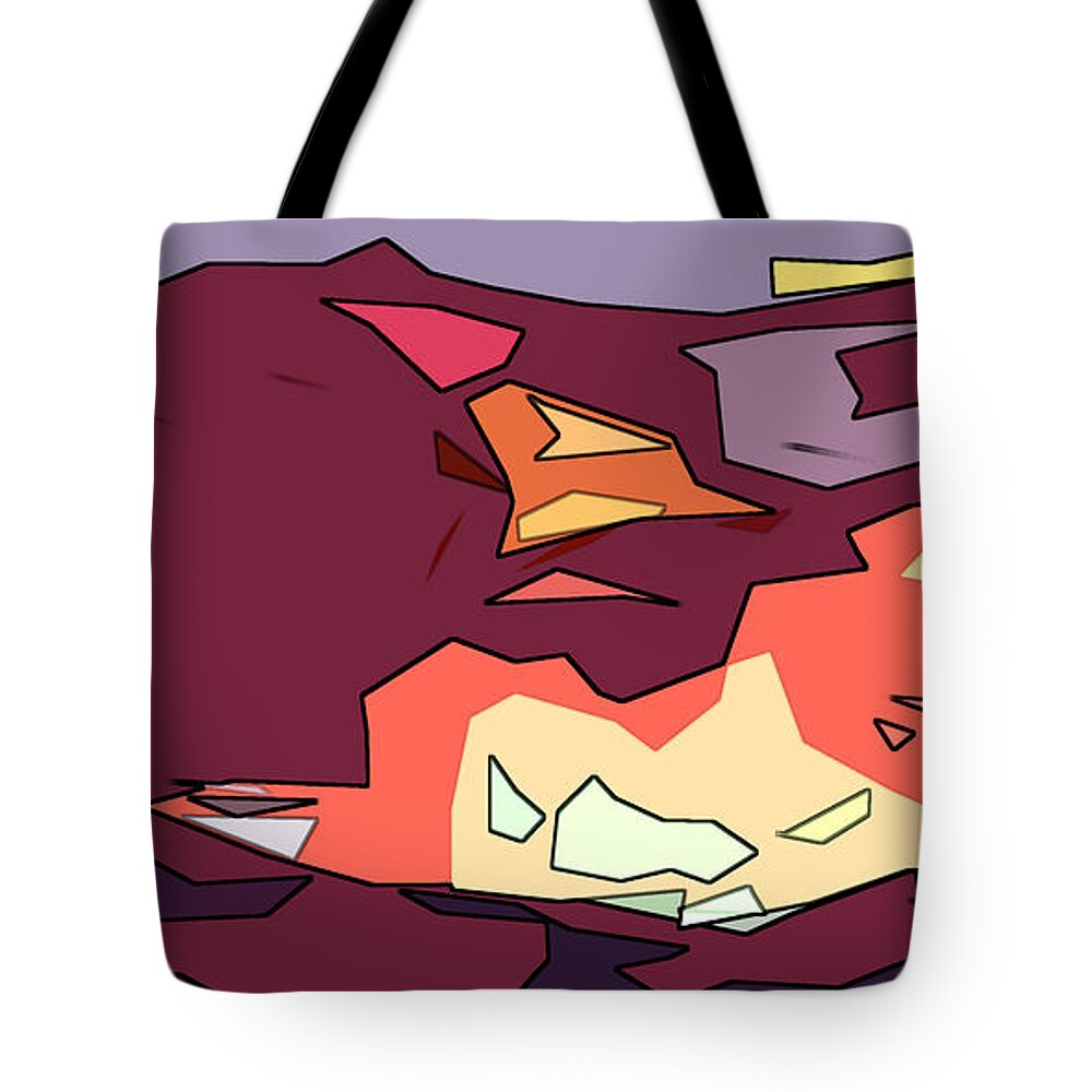 Abstract Tote Bag featuring the digital art Desert Aspect panel one of three by Linda Mears