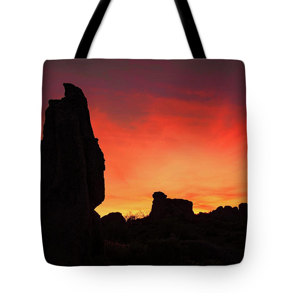 2017 Tote Bag featuring the photograph Desert Sunset by Tim Kathka