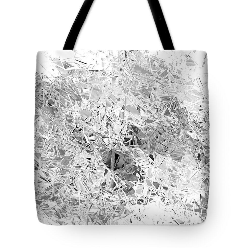 Glass Tote Bag featuring the digital art Design 145 Glass Explosion by Lucie Dumas