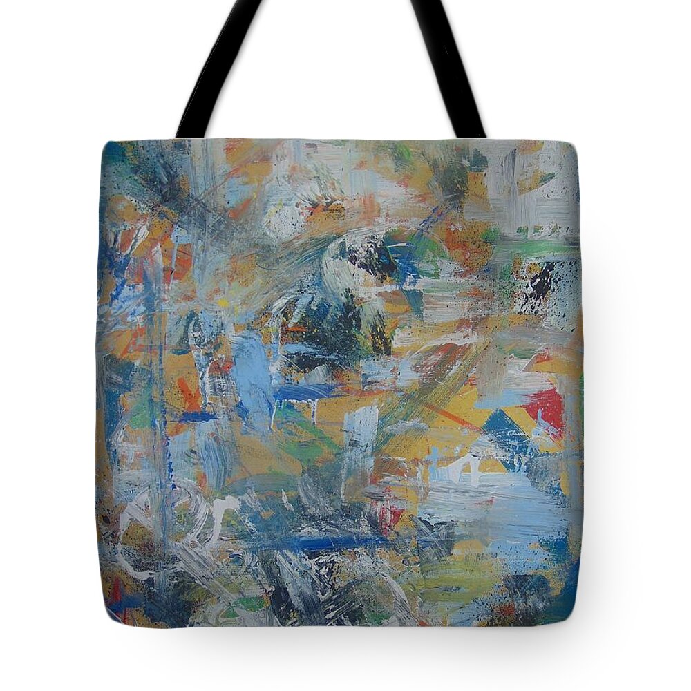 Abstract Tote Bag featuring the painting Destruction by Antonio Moore