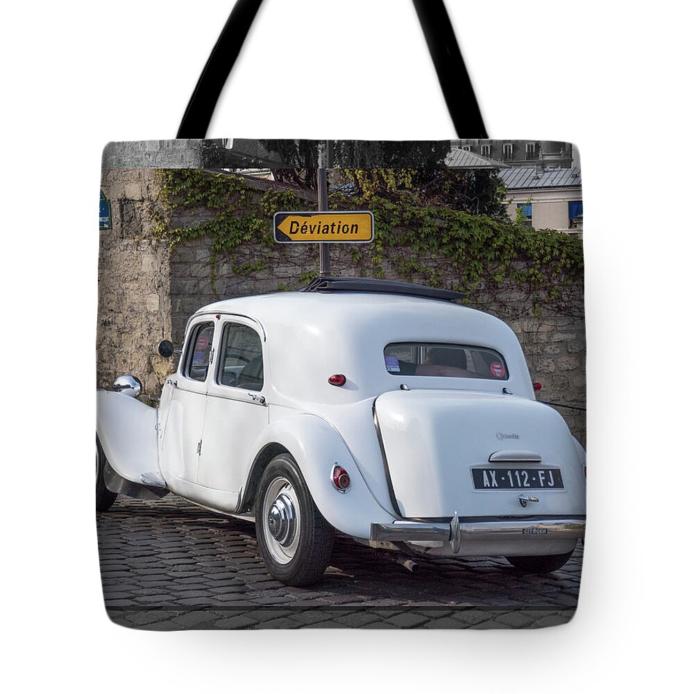Citroën Tote Bag featuring the photograph Deviated Citroen by Jessica Levant