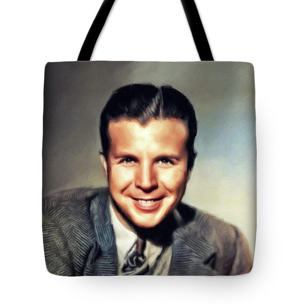Dick Tote Bag featuring the painting Dick Powell, Vintage Actor by Esoterica Art Agency