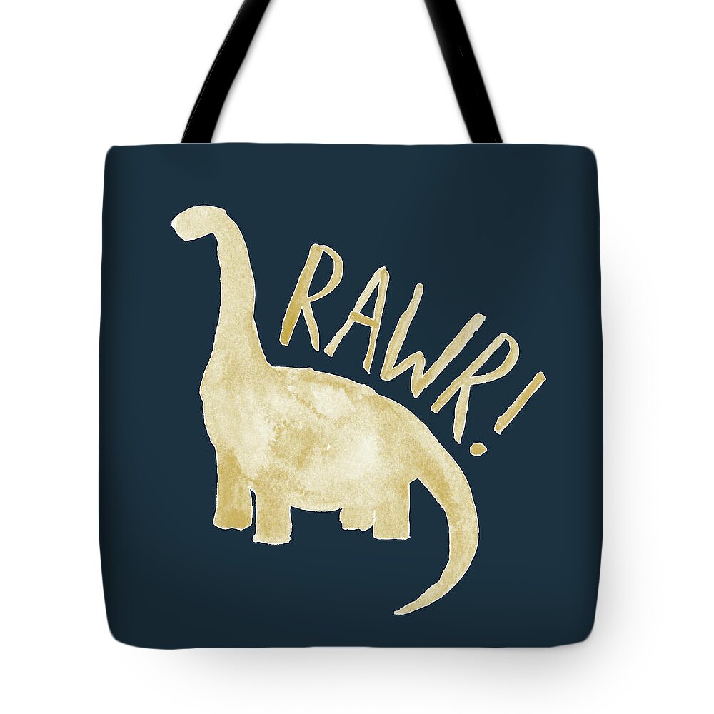 Rawr Tote Bag featuring the mixed media Dinosaur Rawr by Sd Graphics Studio