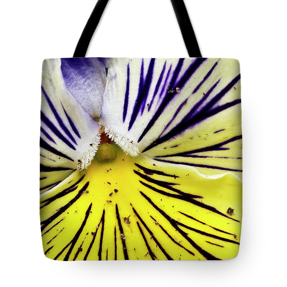 Petal Tote Bag featuring the photograph Dirty Pansy by Jennifer Smith