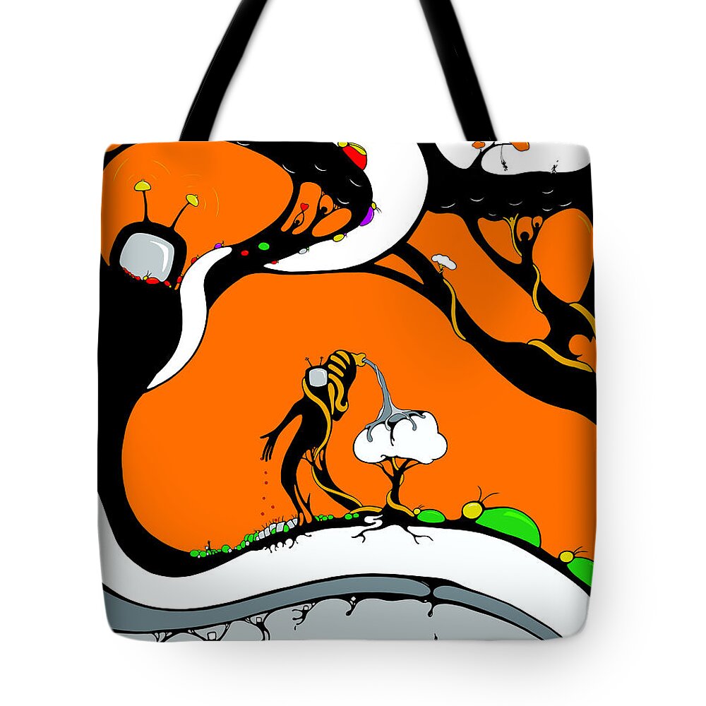 Tv Tote Bag featuring the drawing Distortion by Craig Tilley