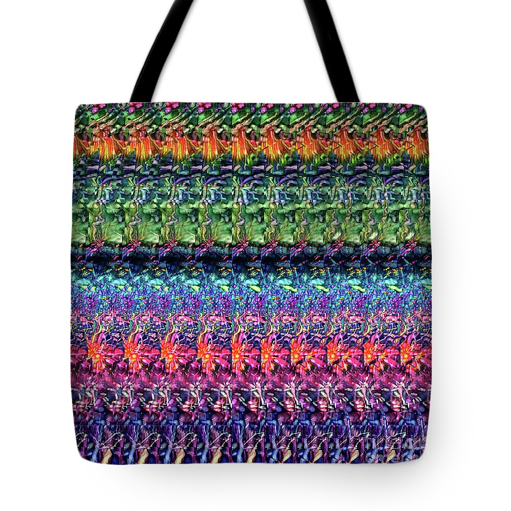 Autostereogram Tote Bag featuring the digital art DNA Autostereogram Qualias Reef 2 by Russell Kightley