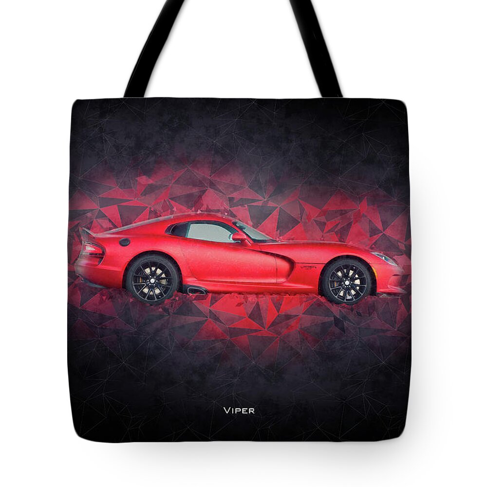 Dodge Viper Tote Bag featuring the digital art Dodge Viper by Airpower Art