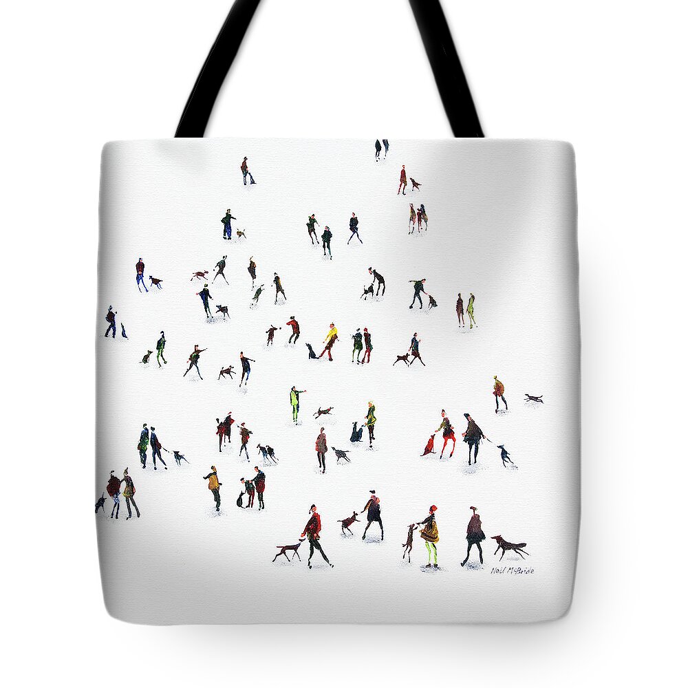 Dog Tote Bag featuring the painting Dog Park by Neil McBride