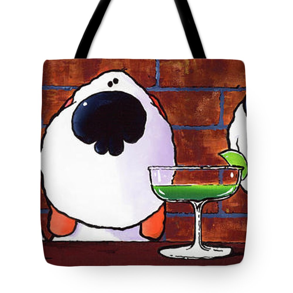 Dog Tote Bag featuring the painting Dogaritaville by Jim Tweedy
