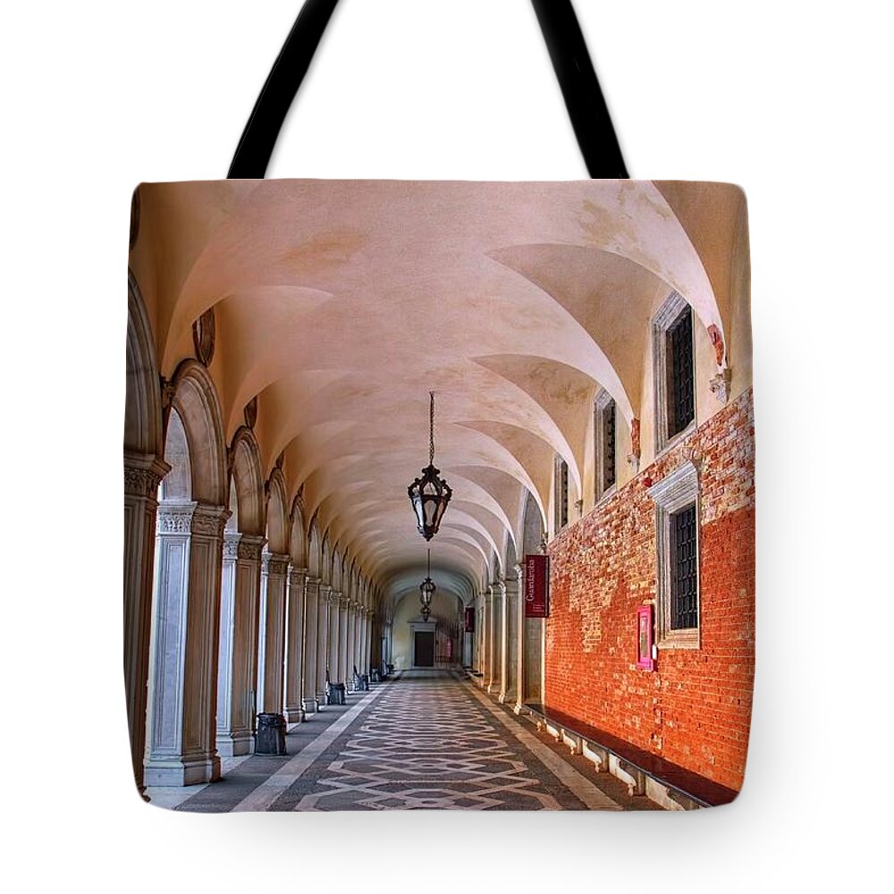 Doge Tote Bag featuring the photograph Doge's Corridor by Harriet Feagin
