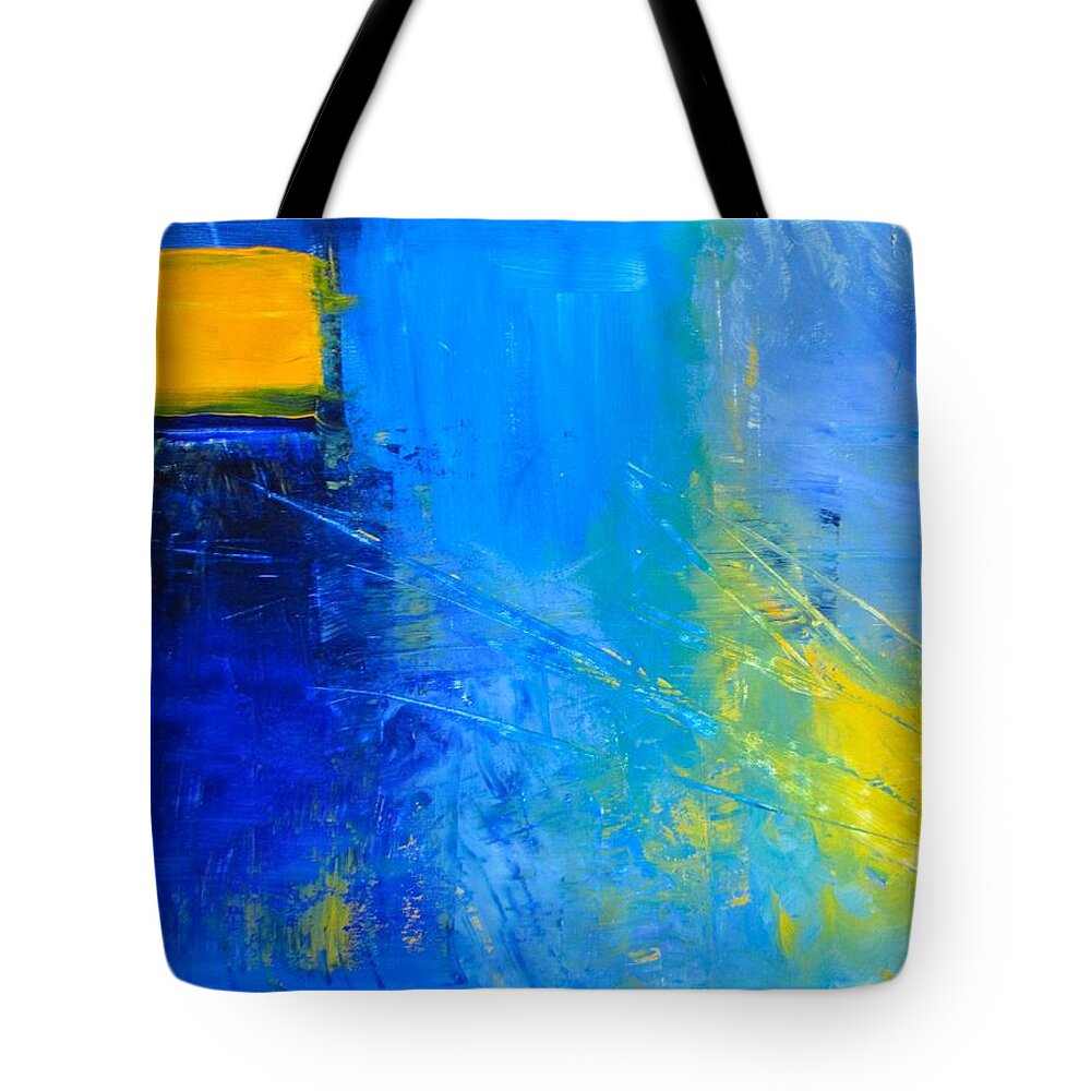Square Tote Bag featuring the painting Don't Box me in by Barbara O'Toole