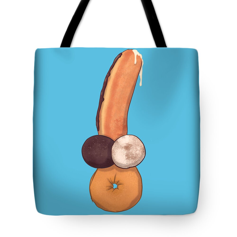 Dick Tote Bag featuring the drawing Donuts 2 by Ludwig Van Bacon