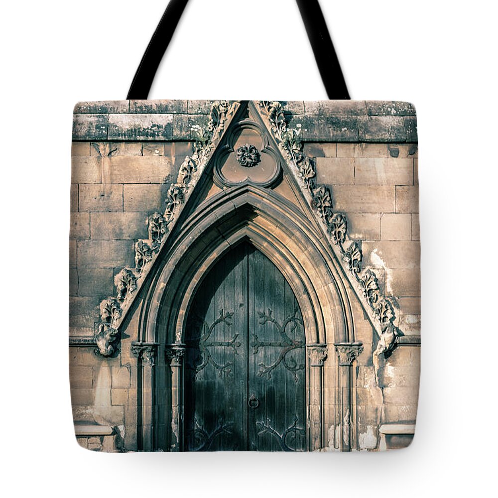Anglican Tote Bag featuring the photograph Doors to Doncaster Minster by Scott Lyons