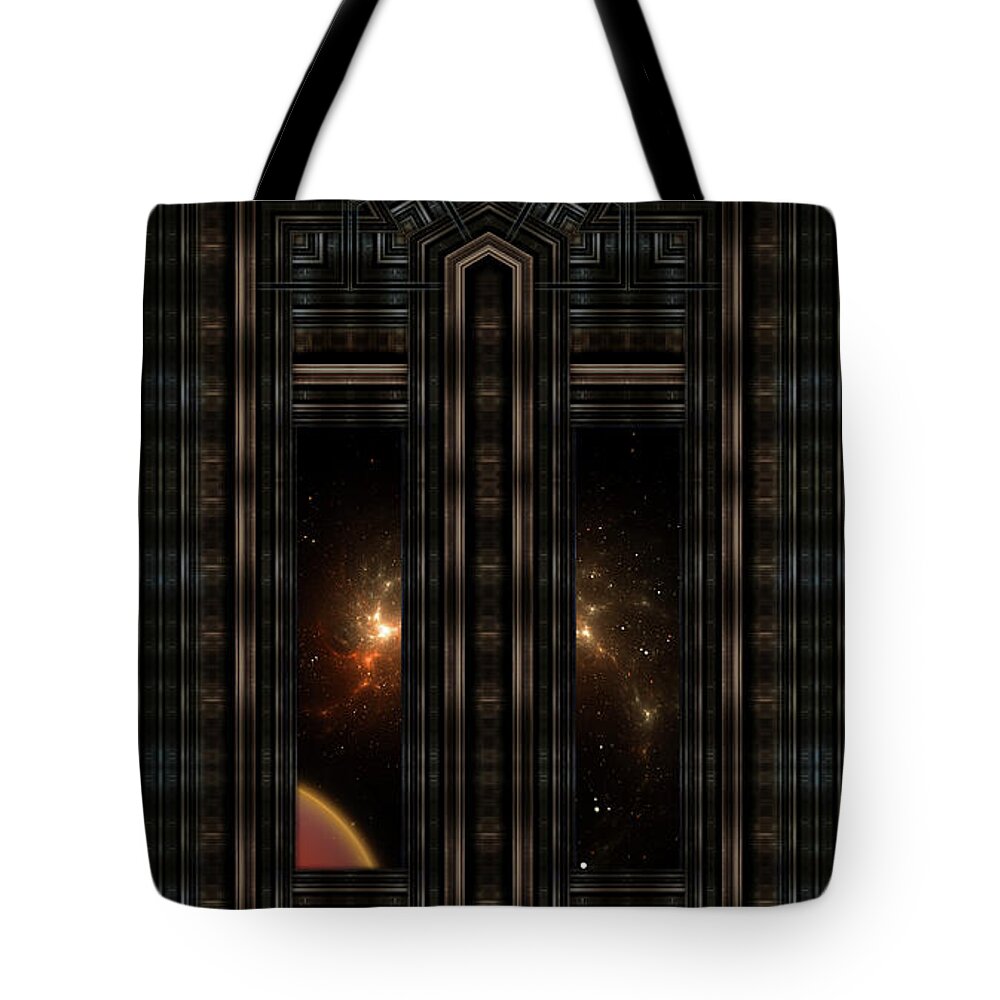 Abstract Tote Bag featuring the digital art Doorway To Eternity by Rolando Burbon