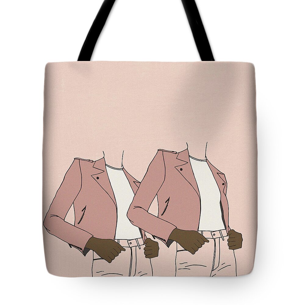 Girl Tote Bag featuring the digital art Double Power by Cortney Herron