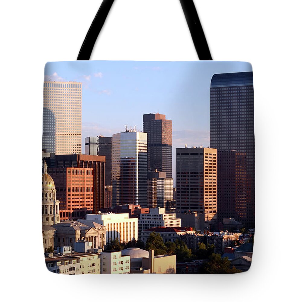 Scenics Tote Bag featuring the photograph Downtown Denver by Filo