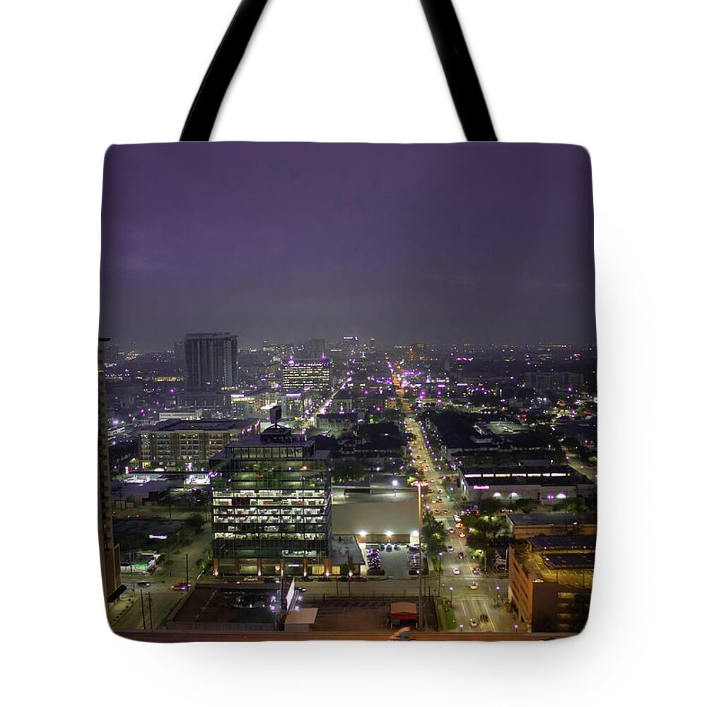 Houston Downtown Lights Tote Bag featuring the photograph Downtown Houston by Rocco Silvestri