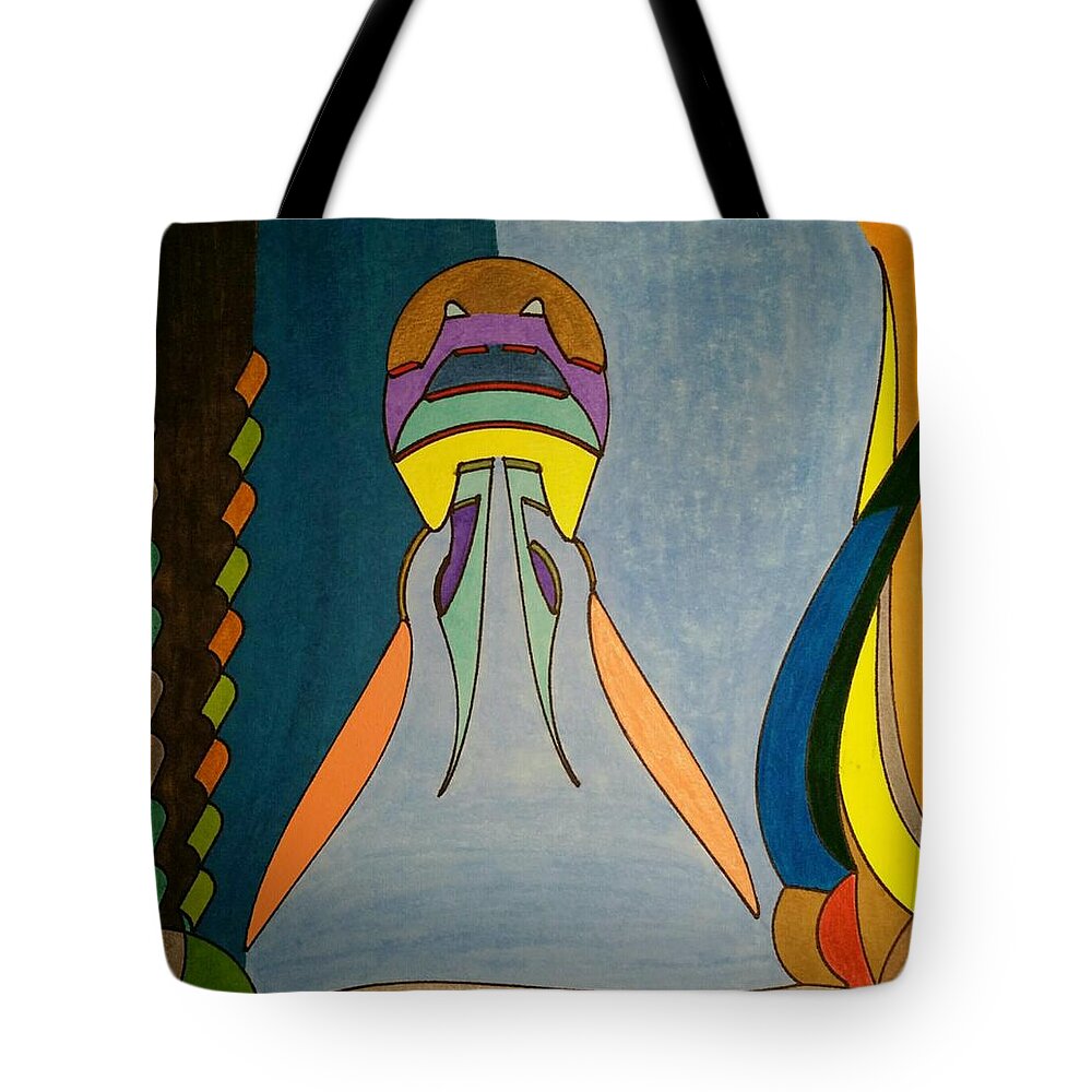 Geo - Organic Art Tote Bag featuring the painting Dream 338 by S S-ray