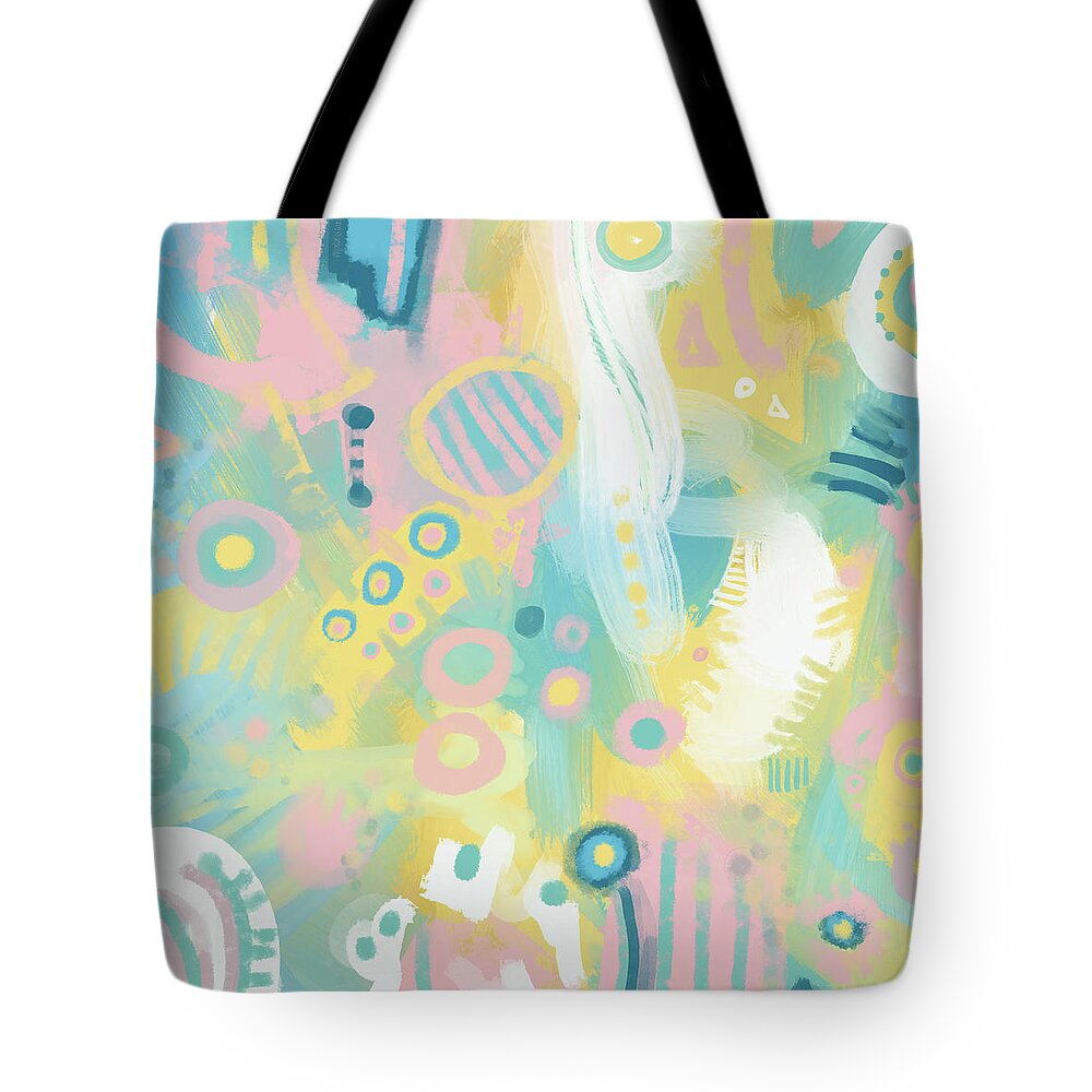 Dreamy Tote Bag featuring the mixed media Dreamy Pastel Abstract by Dan Meneely