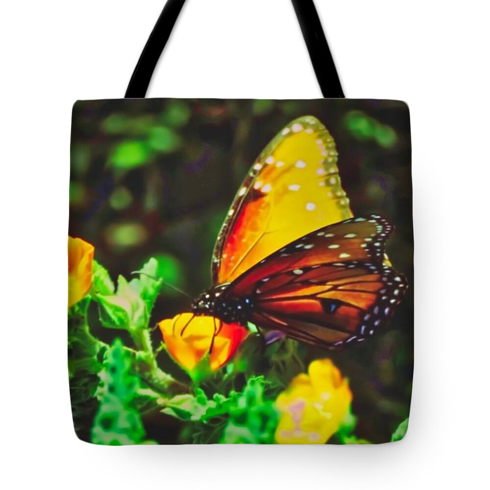 Arizona Tote Bag featuring the photograph Dreamy Queen and Globemallows by Judy Kennedy