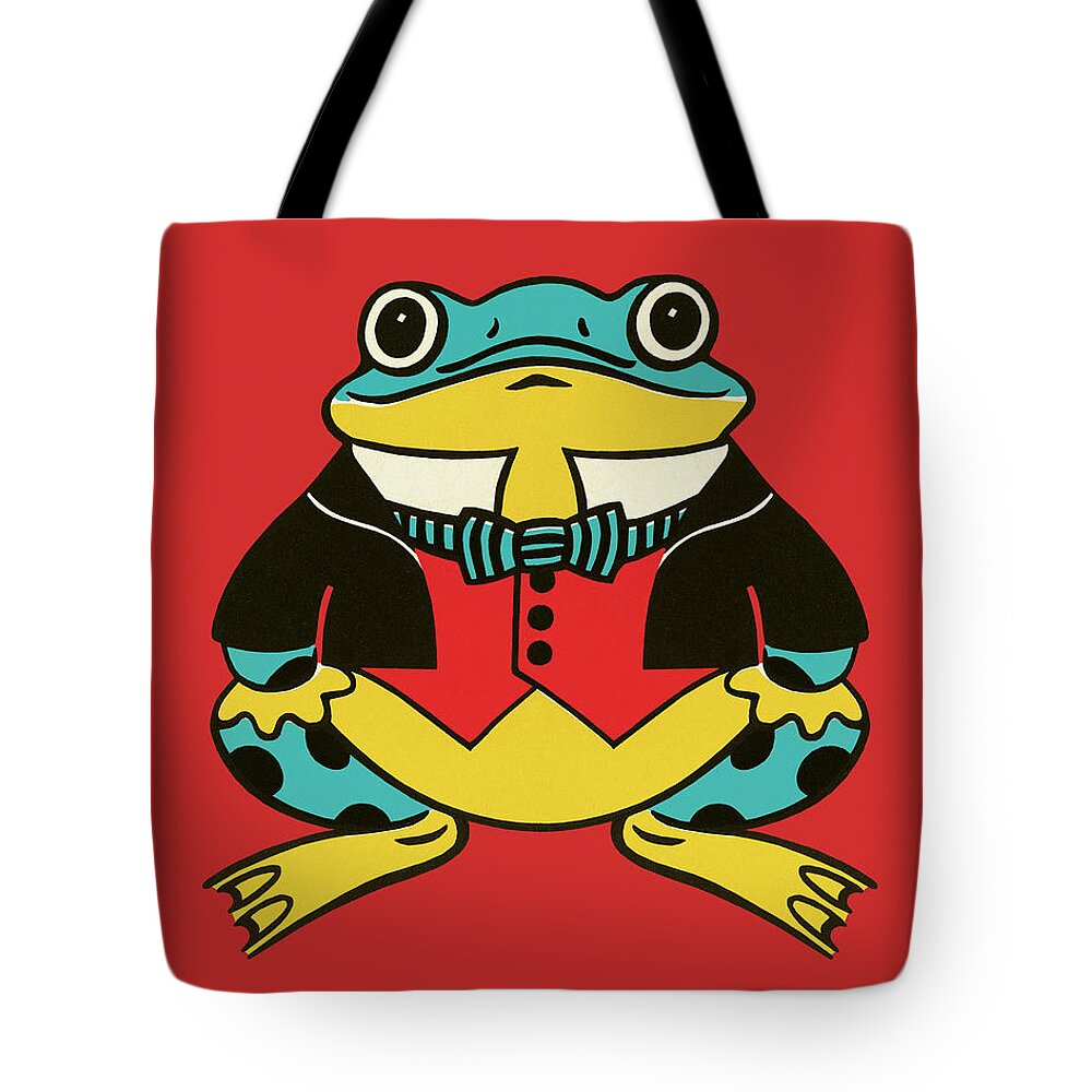 Accessories Tote Bag featuring the drawing Dressed Frog by CSA Images
