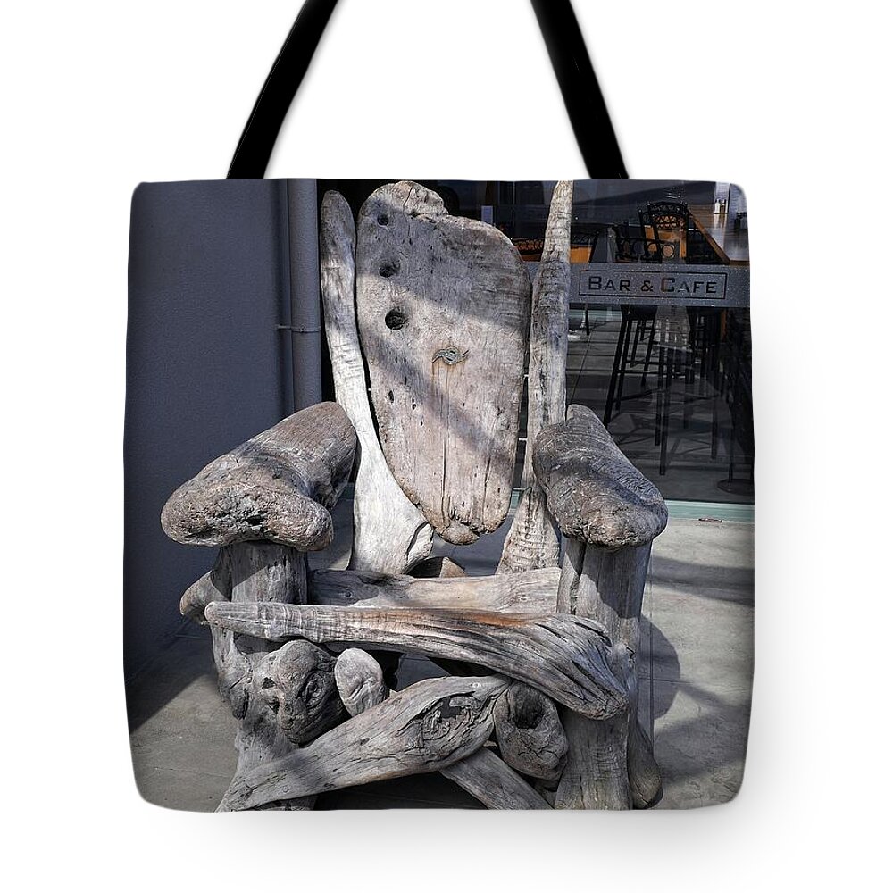 Architecture Tote Bag featuring the photograph Driftwood chair by Martin Smith
