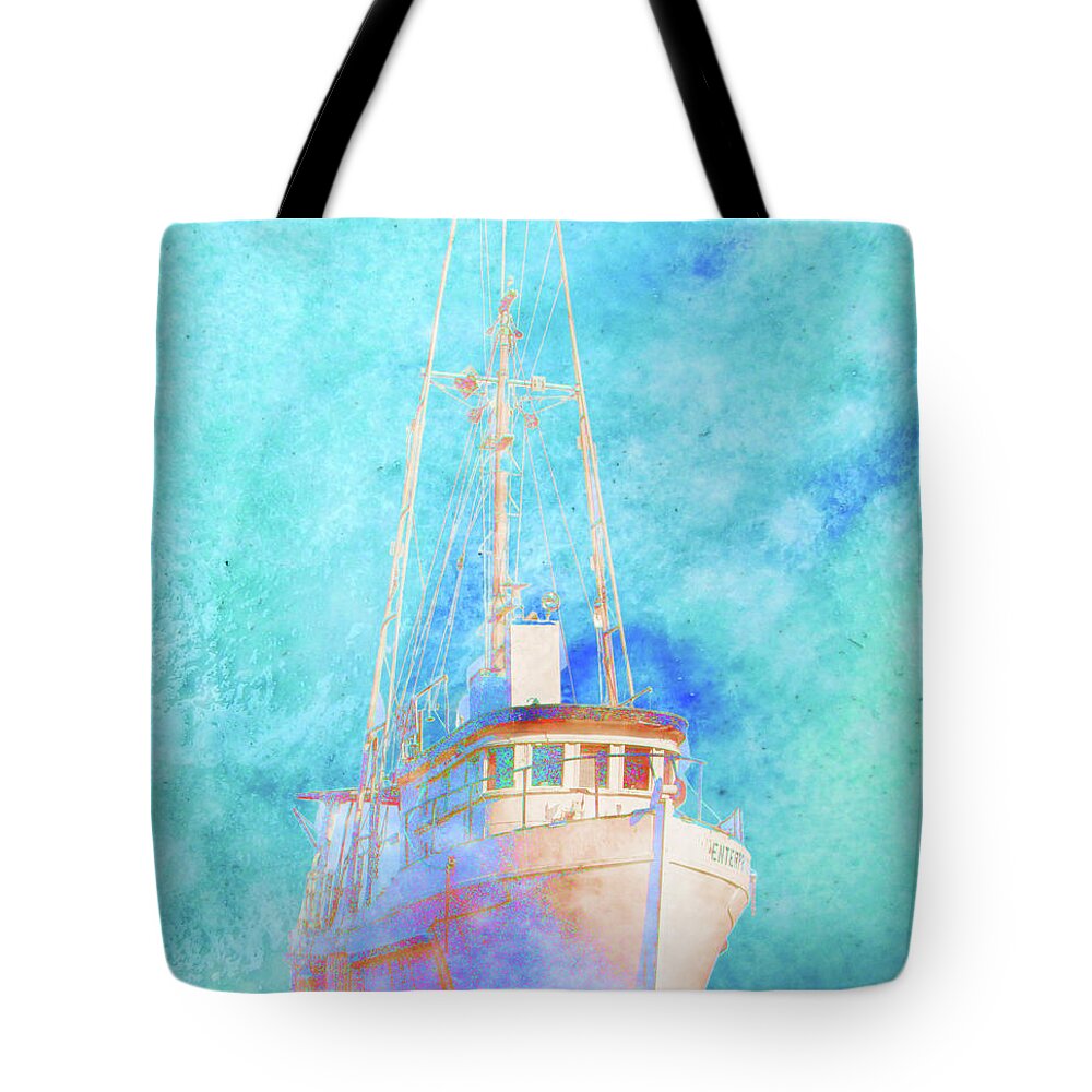  Tote Bag featuring the digital art Dry Docked Painted by Cathy Anderson