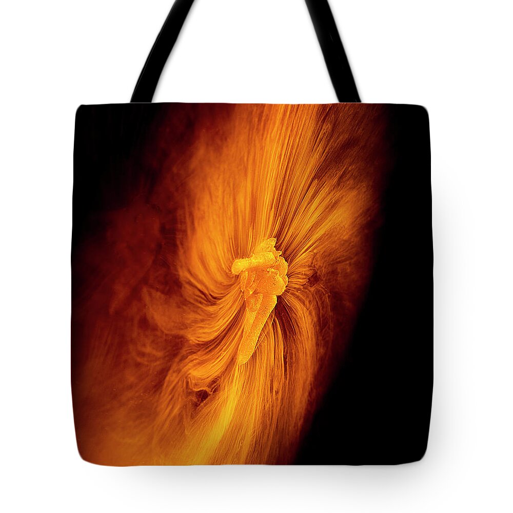 Art Tote Bag featuring the photograph Dry Ice Swirl, Colour by Jonathan Knowles