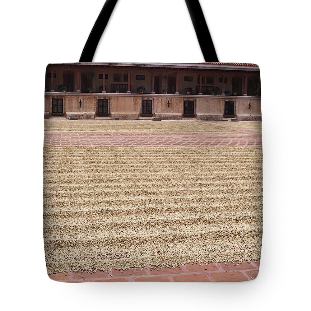 Outdoors Tote Bag featuring the photograph Drying Coffee Beans by Guy Heitmann / Design Pics