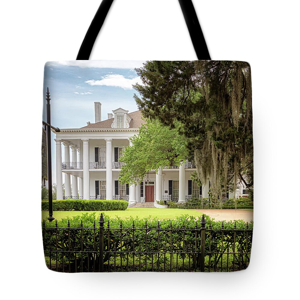Dunleith Tote Bag featuring the photograph Dunleith - Natchez, Mississippi by Susan Rissi Tregoning