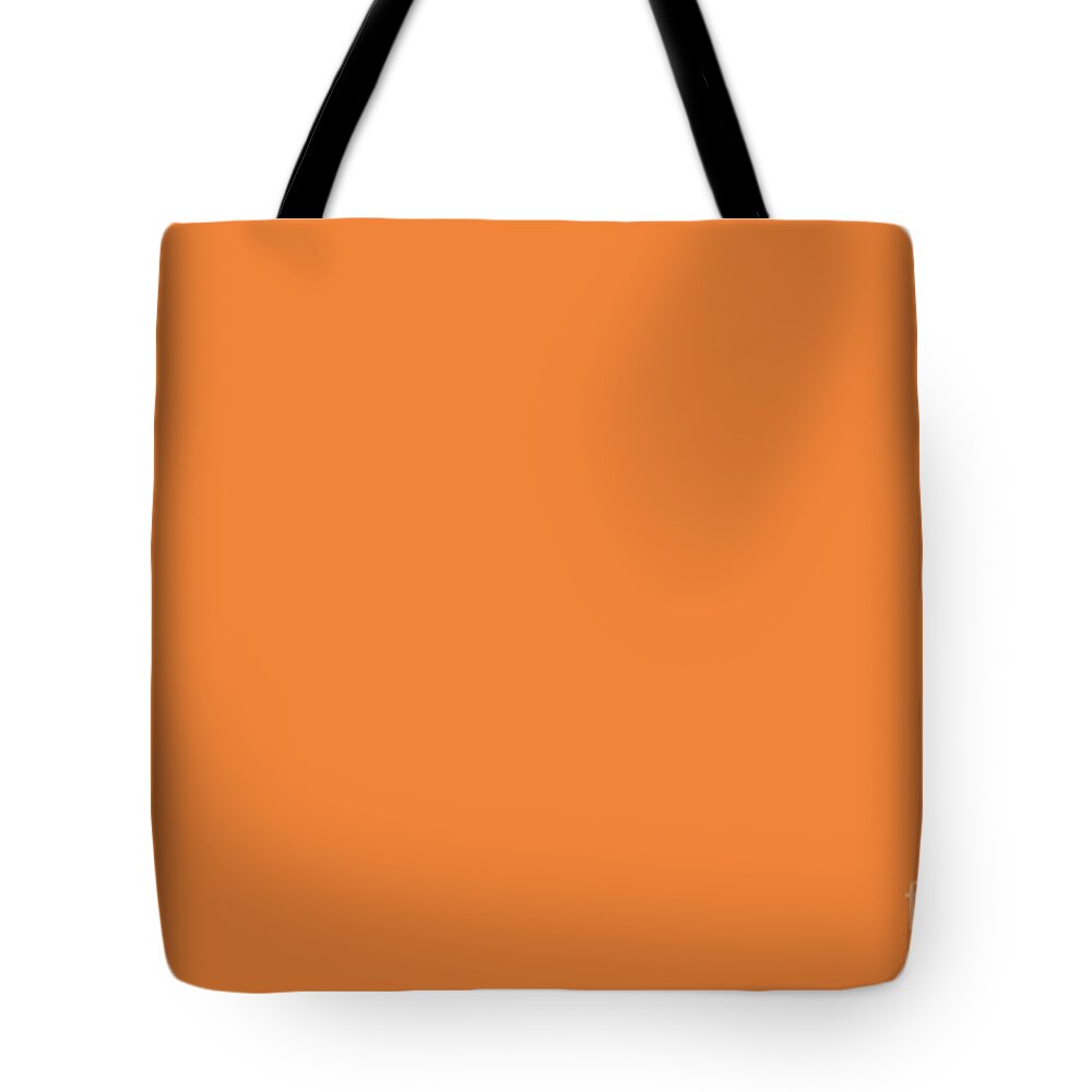 Tropical Tote Bag featuring the digital art Dunn Edwards 2019 Trending Colors Bright Mango DE5195 Solid Color by PIPA Fine Art - Simply Solid