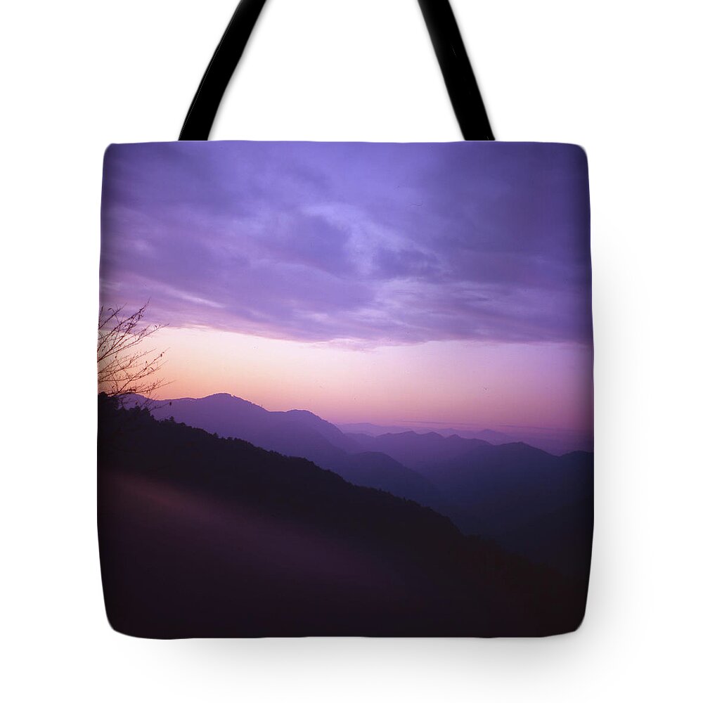 Scenics Tote Bag featuring the photograph Dusk From Peak Of Mountain Takao by Noriakimasumoto