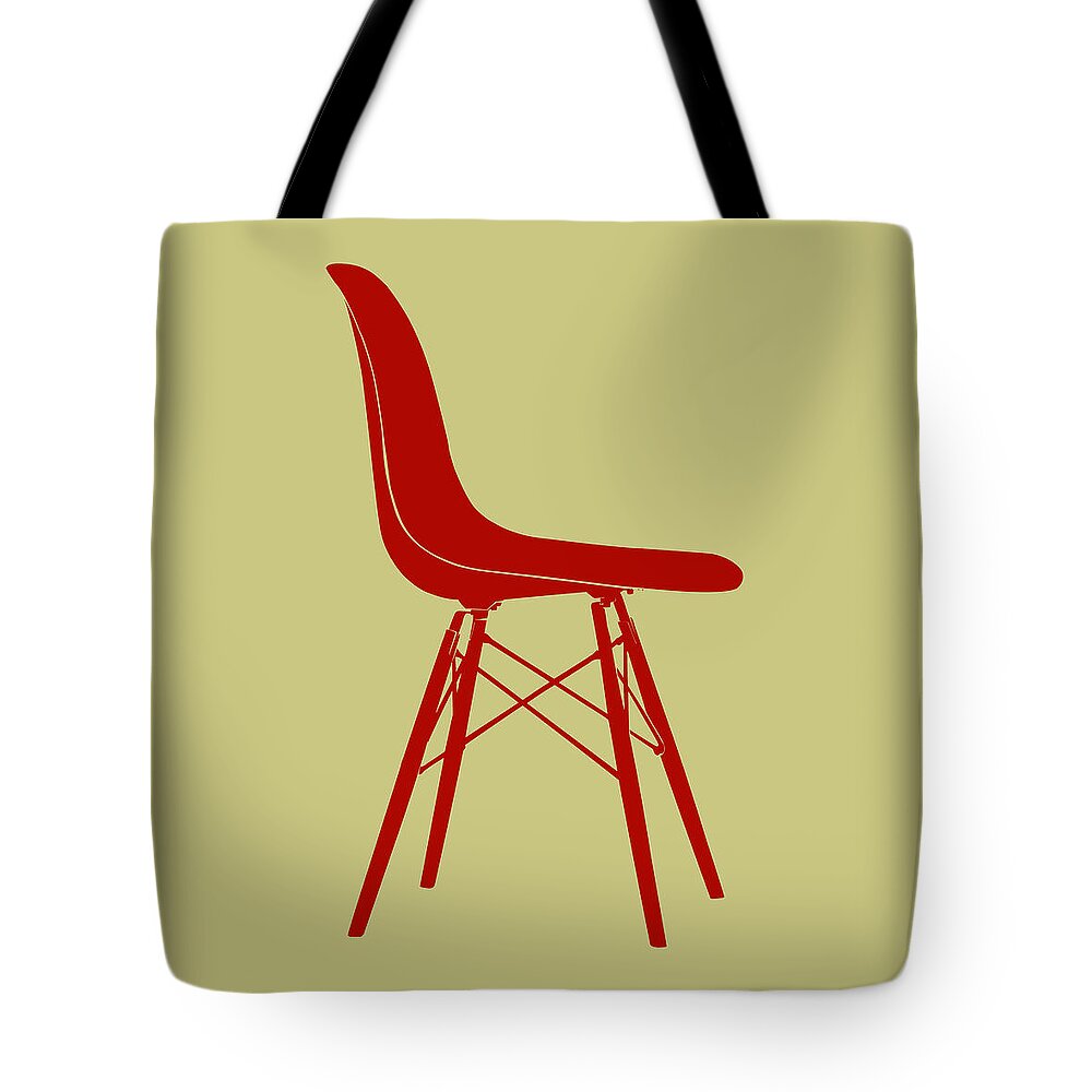 Mid-century Tote Bag featuring the digital art Eames Plastic Side Chair II by Naxart Studio