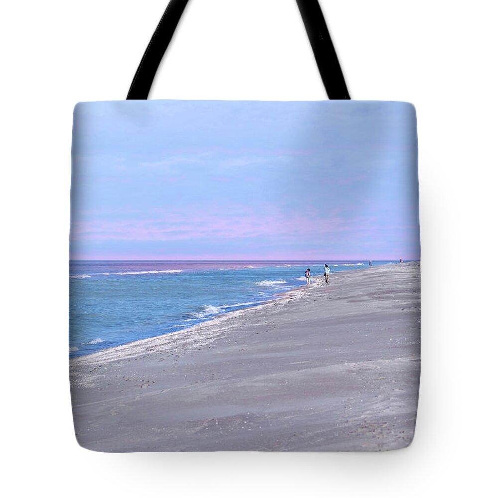 Seascape Tote Bag featuring the photograph Early Morning at the Beach by Kim Hojnacki