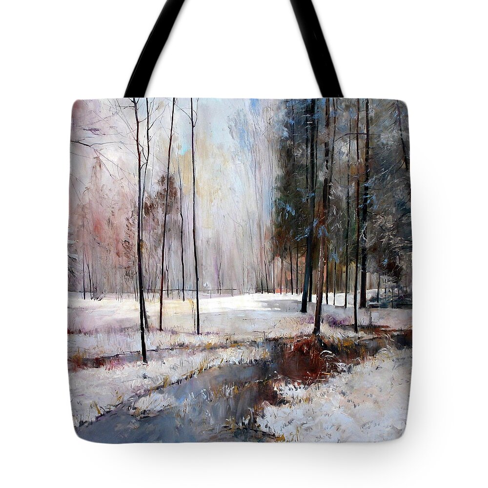 Scenics Tote Bag featuring the digital art Early Morning In Park by Colorfull Landscape