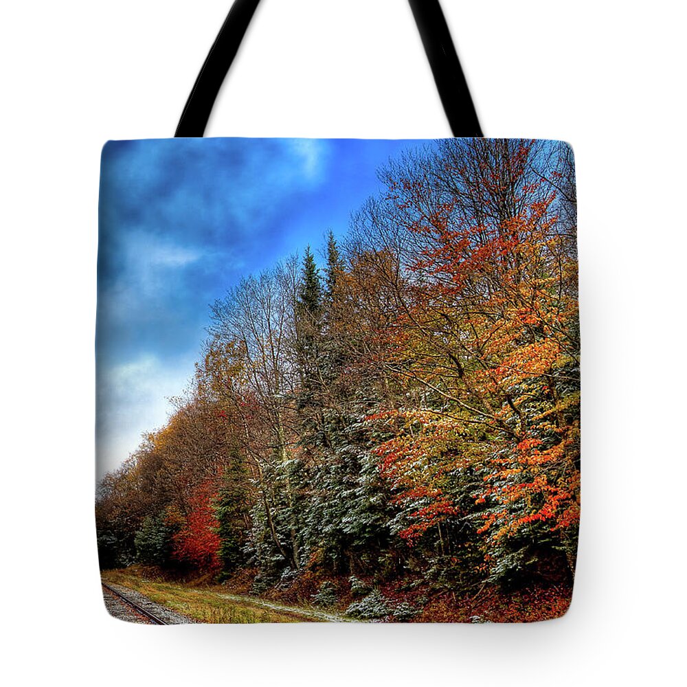 Hdr Tote Bag featuring the photograph Early Snow by David Patterson