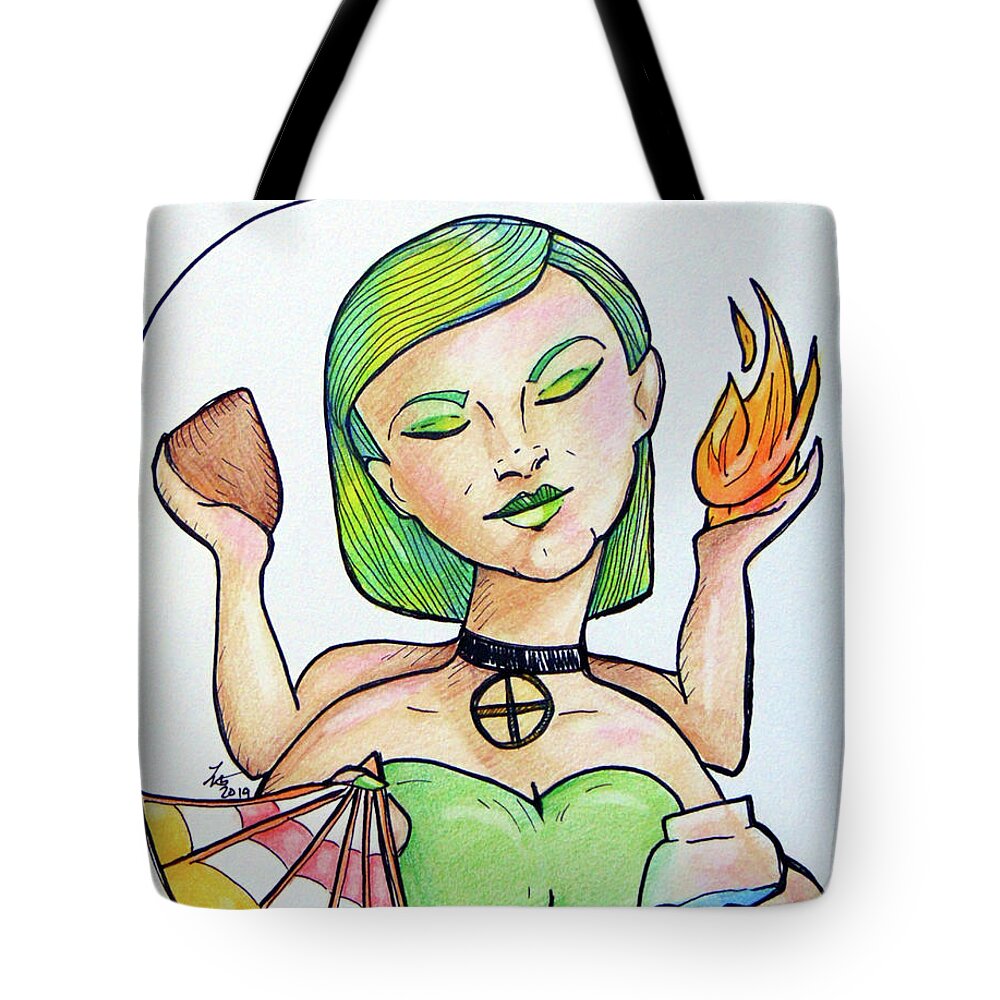 Earth Tote Bag featuring the drawing Earth by Loretta Nash